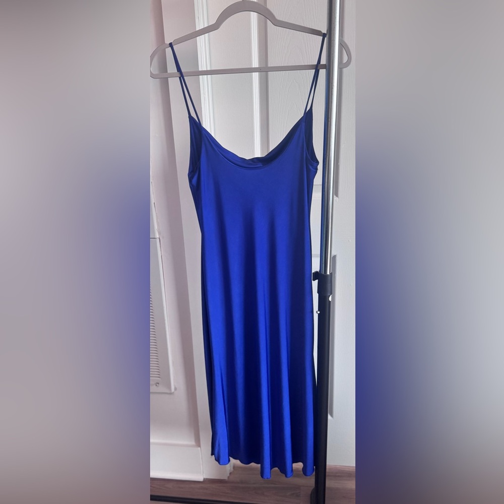 Sincerely Jules Cowl Neck Slip Dress in Cobalt Blue